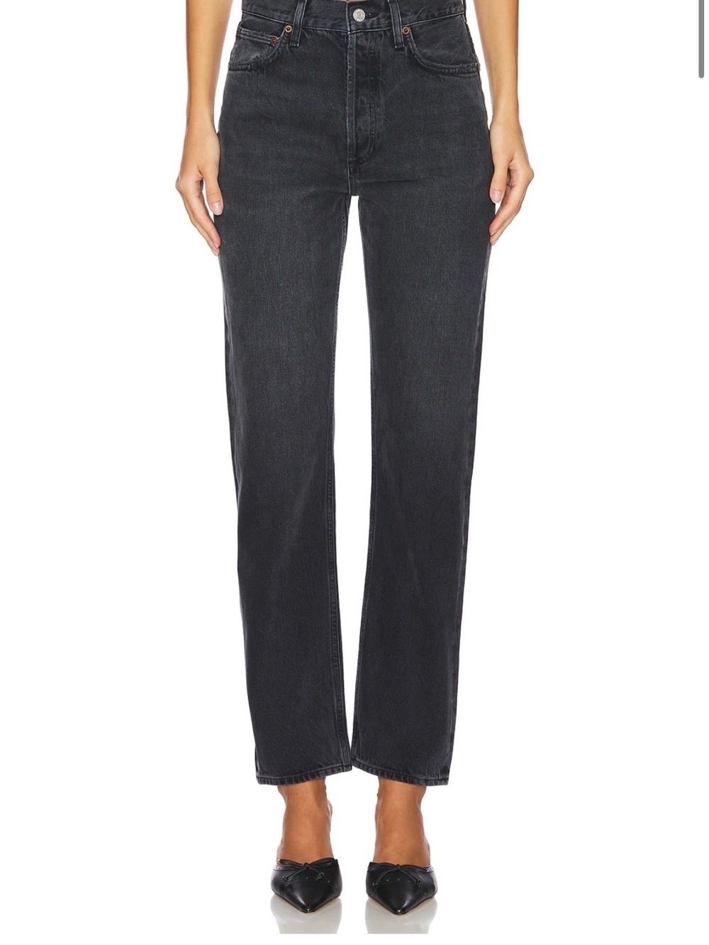 Agolde 90’s Pinch Waist Jeans in Washed Black